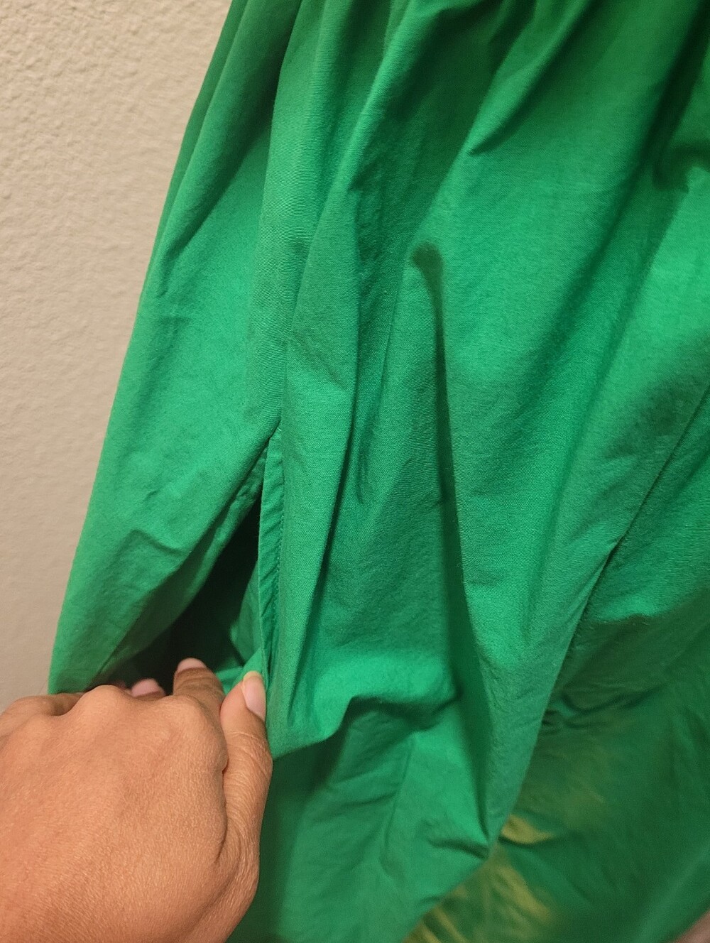 Topshop Emerald Green Cutout Midi Dress US 2 100% Cotton Pockets Travel Summer - Picture 5 of 8